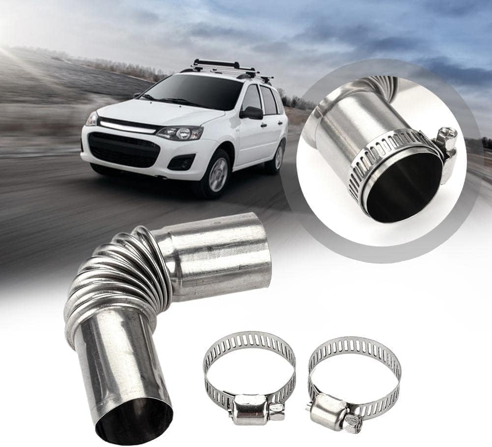 Silver Stainless Steel 24Mm Air Diesel Parking Heater Exhaust Pipe Tube Elbow Connector for Webasto Eberspacher Diesel Boat Heater 13Cm Exhaust Pipes and Tips image number 4