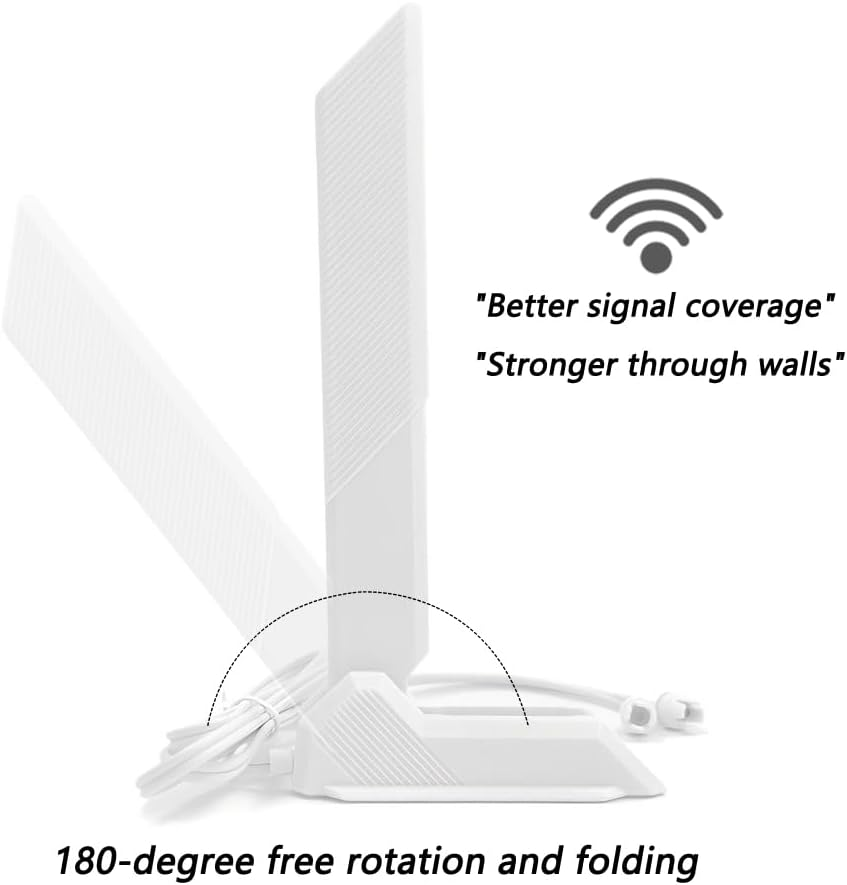 Wifi 7 Antenna Magnetic Base Replacement for Gigabyte Z890 X870 B650E PC Desktop Computer Gaming Motherboard (White) - Black image number 2