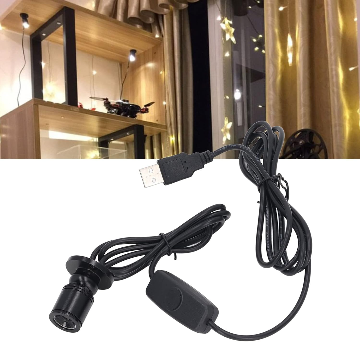 Mini Spot Lights USB Dimmable LED Spotlight with 6.6Ft Cable, Bright Light, Compact Design, LED Spot Lights Applicable Indoor Accent Light for Showcase Jewelry Cabinet (Warm image number 2