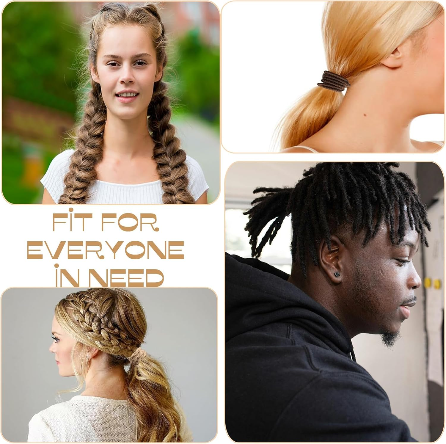 Scrunchies, Elastic Hair Bands, Pack of 20, Boho Hair Bobbles Bracelets, Braided Hair Bands, Elastic Hair Scrunchies for Women and Girls, Thin Hair, Curly Hair, Heavy, Long Hair image number 2