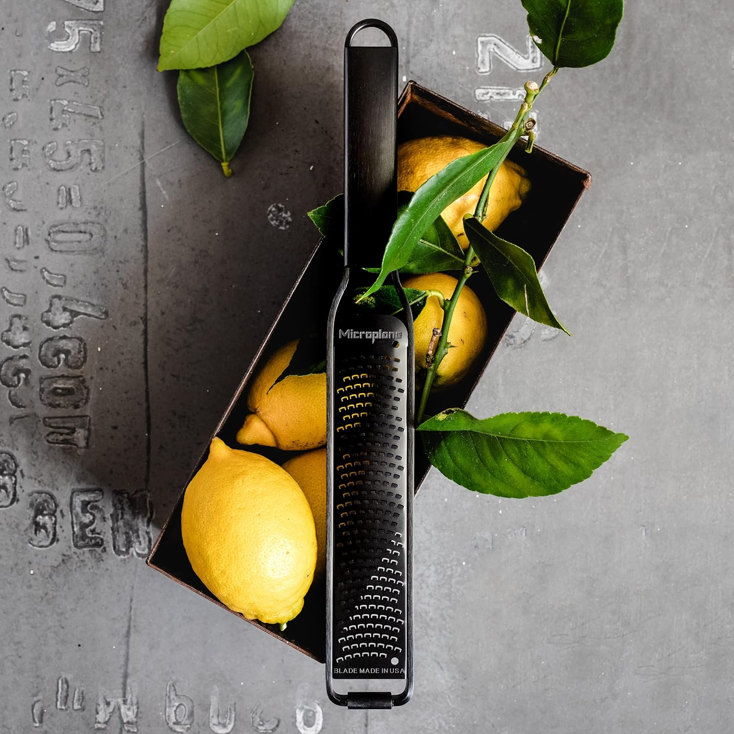 Microplane Black Sheep Zester - Ultra-Sharp Stainless Steel Blade, Ideal for Zesting Citrus, Grating Hard Cheeses, Shaving Chocolate, & More, Non-Slip Rubber Foot, PVD Coating, Dishwasher Safe image number 3