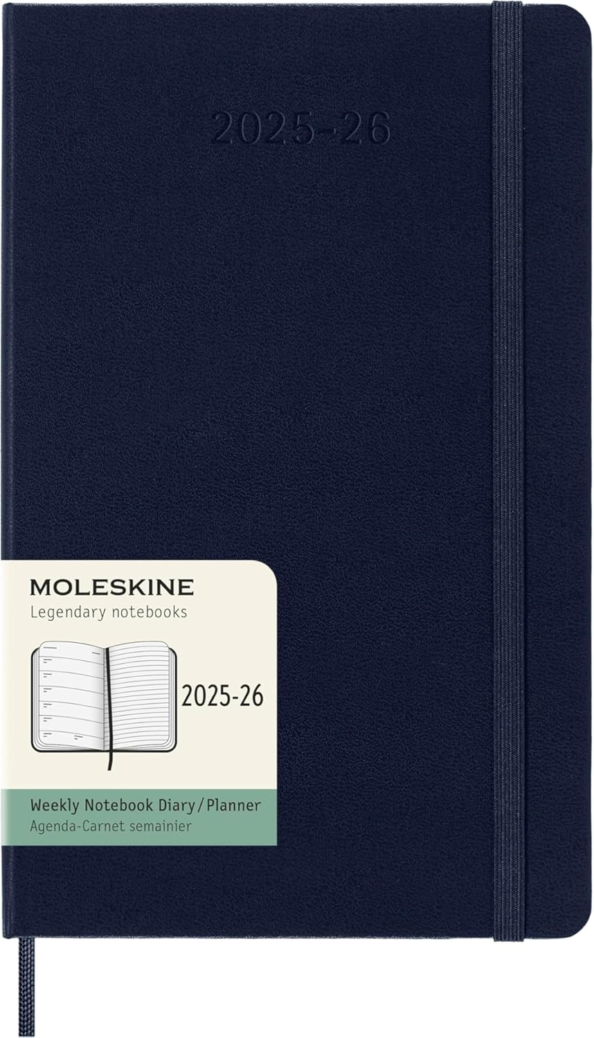 Moleskine - 2025-26 - 18 Month Weekly Notebook Diary - Hard Cover - Large - Sapphire Blue
