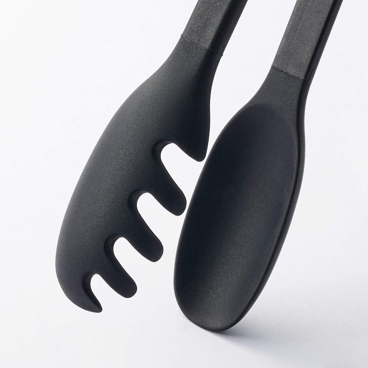 MUJI 44498767 Silicone Cooking Tongs, Approx. 10.6 Inches (27 Cm), Black