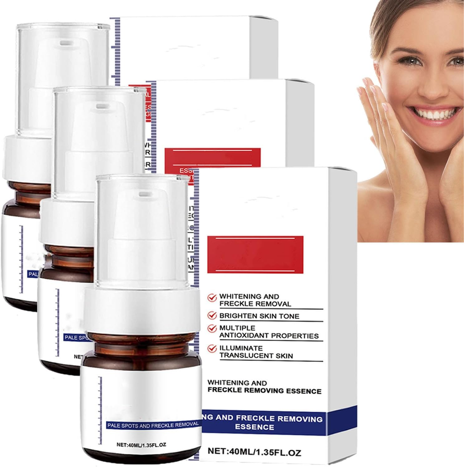 Aobenz Serum, Aobenz Spot Remover Serum, Aobenz Whitening and Freckle Removing Essence, Hydrating and Moisturizing, Gentle Dark Spot Remover, Face Serum for Women (3Pcs)