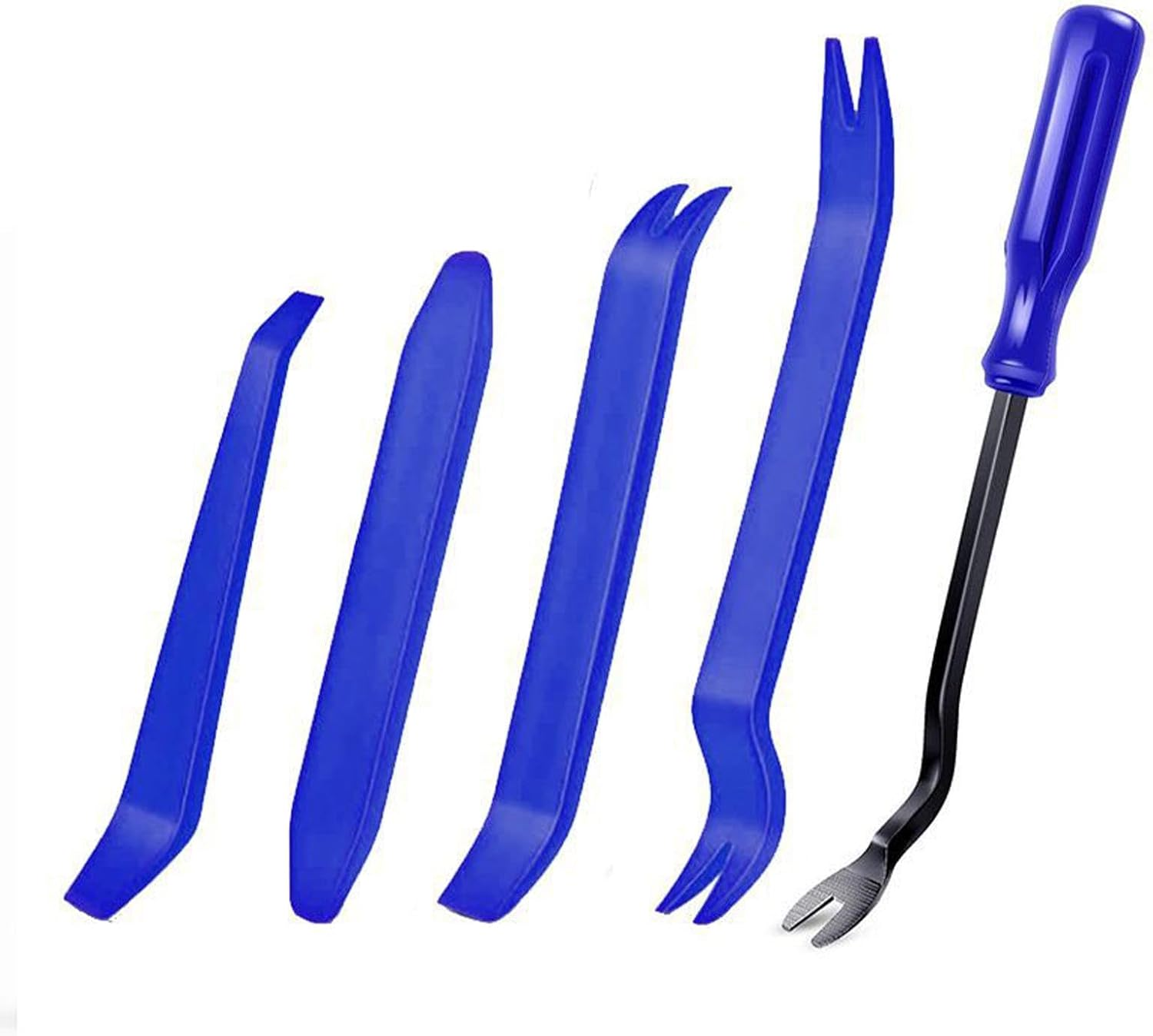 Trim Removal Tool, 5 Pcs No Scratch Fastener Remover Pry Tool Kit, Car Panel Door Window Tools Kit for Vehicle Dash Radio Audio Installer(Color:Blue) image number 6