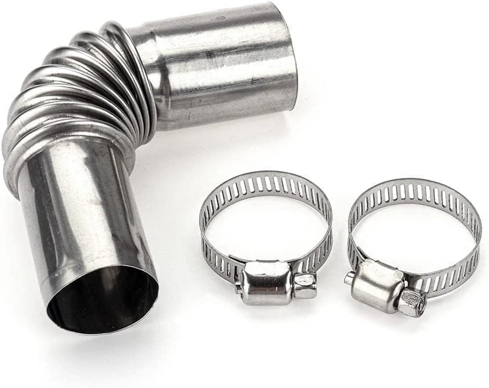 2Pcs Silver Stainless Steel 24Mm Air Diesel Parking Heater Exhaust Pipe Tube Elbow Connector for Webasto Eberspacher Diesel Boat Heater 13Cm Exhaust Pipes and Tips Exhaust and Emissions