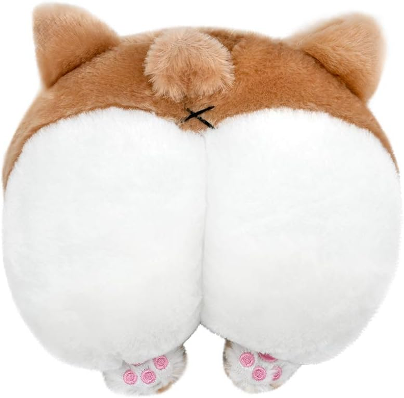 Car Neck Pillow Cute Corgi Butt Headrest Cotton Pillow Soft Headrest Pillow, Brown, F