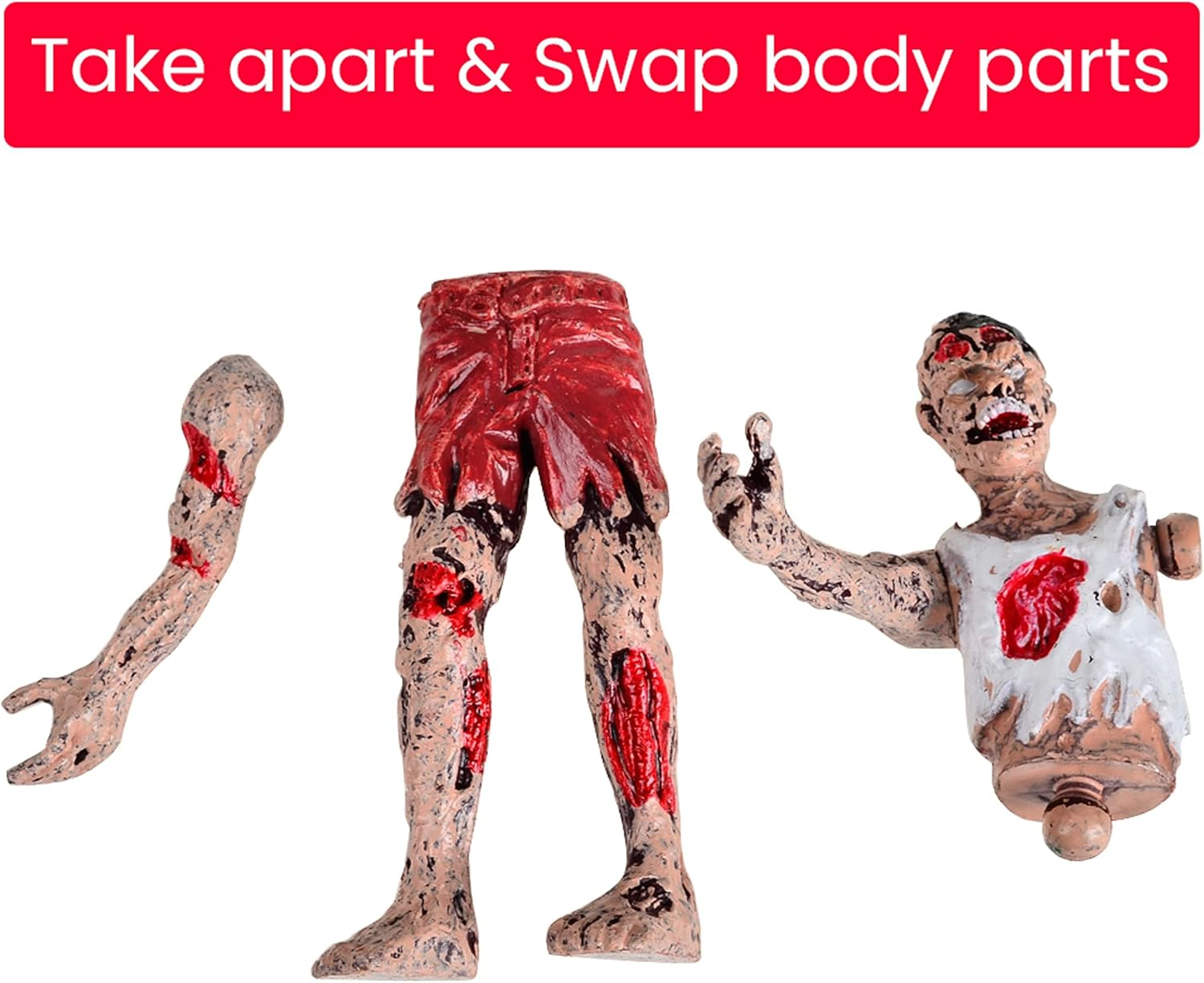 BOHS Zombie Action Figures Gift Package - Scary Toys for Boys and Girls - 4 Inches - Pack of 6