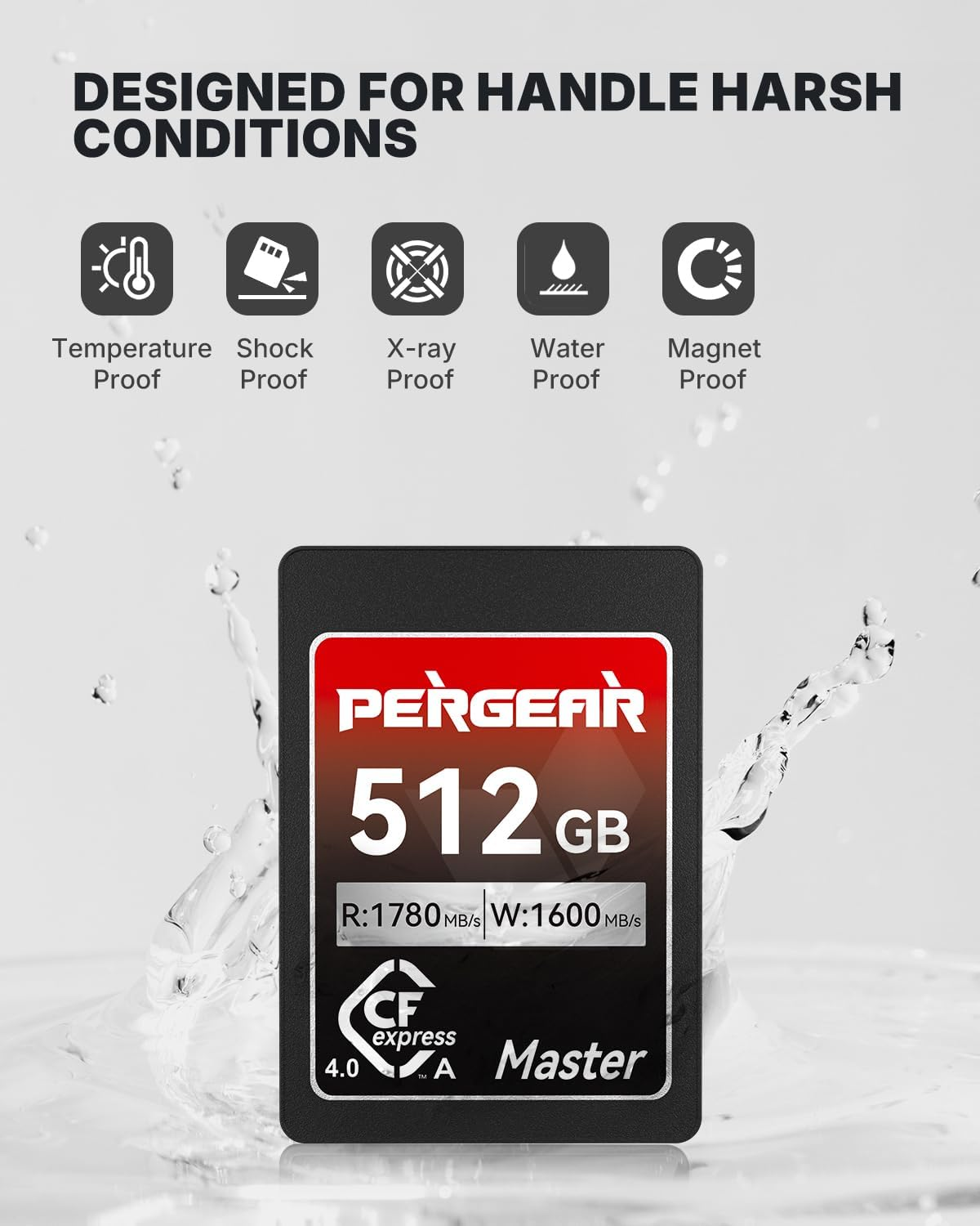 Pergear 512GB Cfexpress 4.0 Type a Memory Card, up to 1780Mb/S Read Speed & 1600Mb/S Write Speed for 4K 120P,8K for Sony Alpha Sony FX Cameras (512, GB) image number 6
