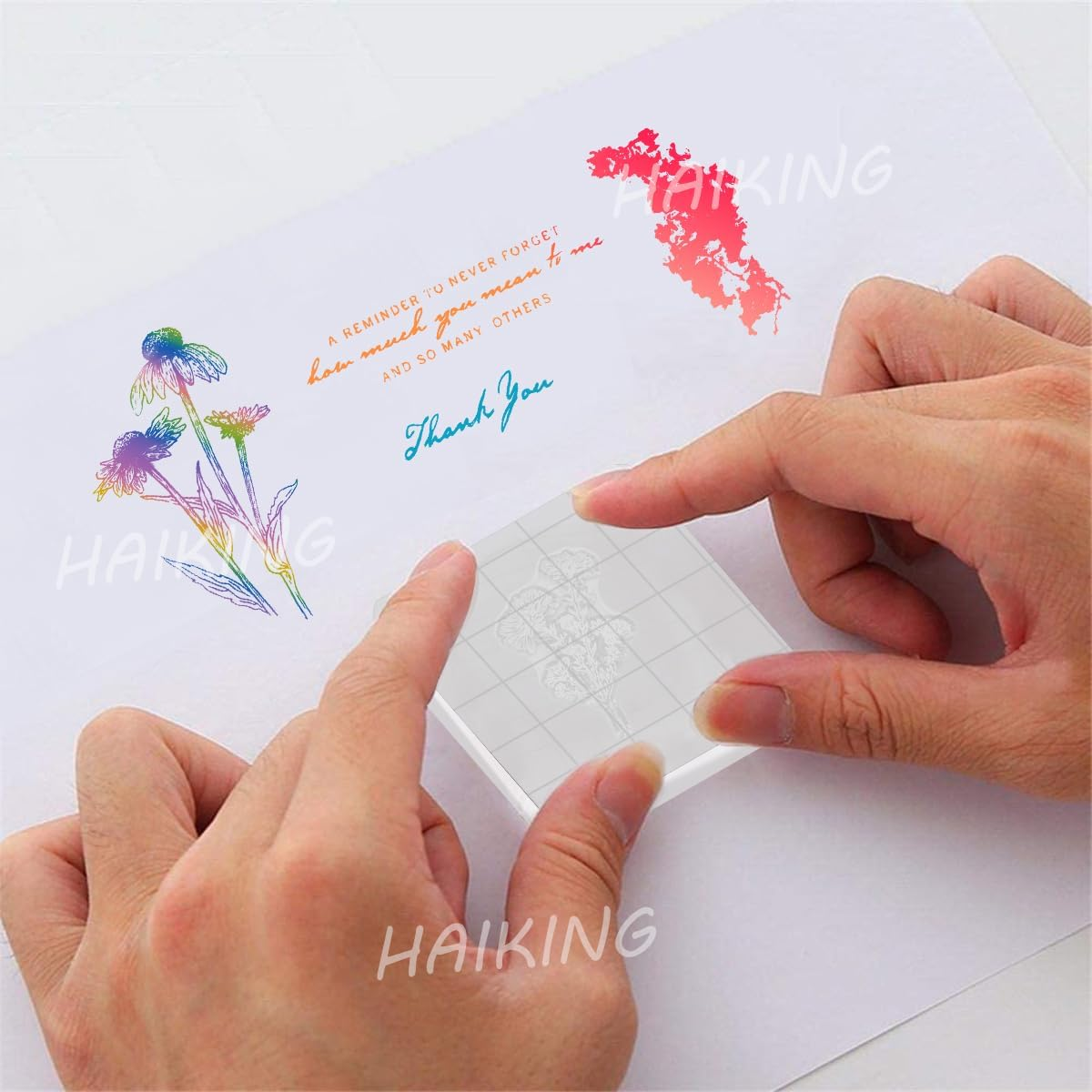 HAIKING Clear Stamping Tools, 6 PCS Acrylic Block Pad for Scrapbooking, Crafts Making (6 Sizes) image number 2
