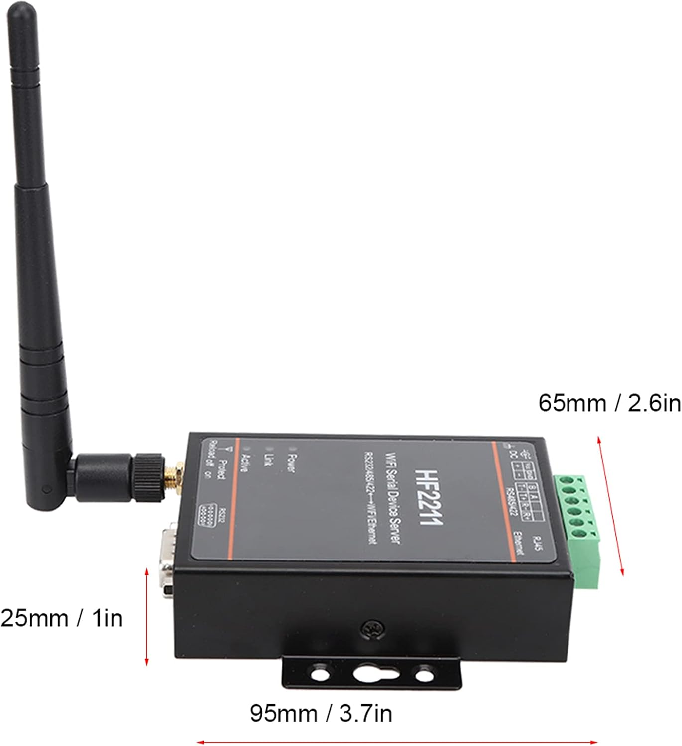 HF2211 Serial Device Server, RS232/485/422 to Wifi and Ethernet DTU Short Message Communication Module, 5-36VDC Serial Data Communication Device Support image number 3