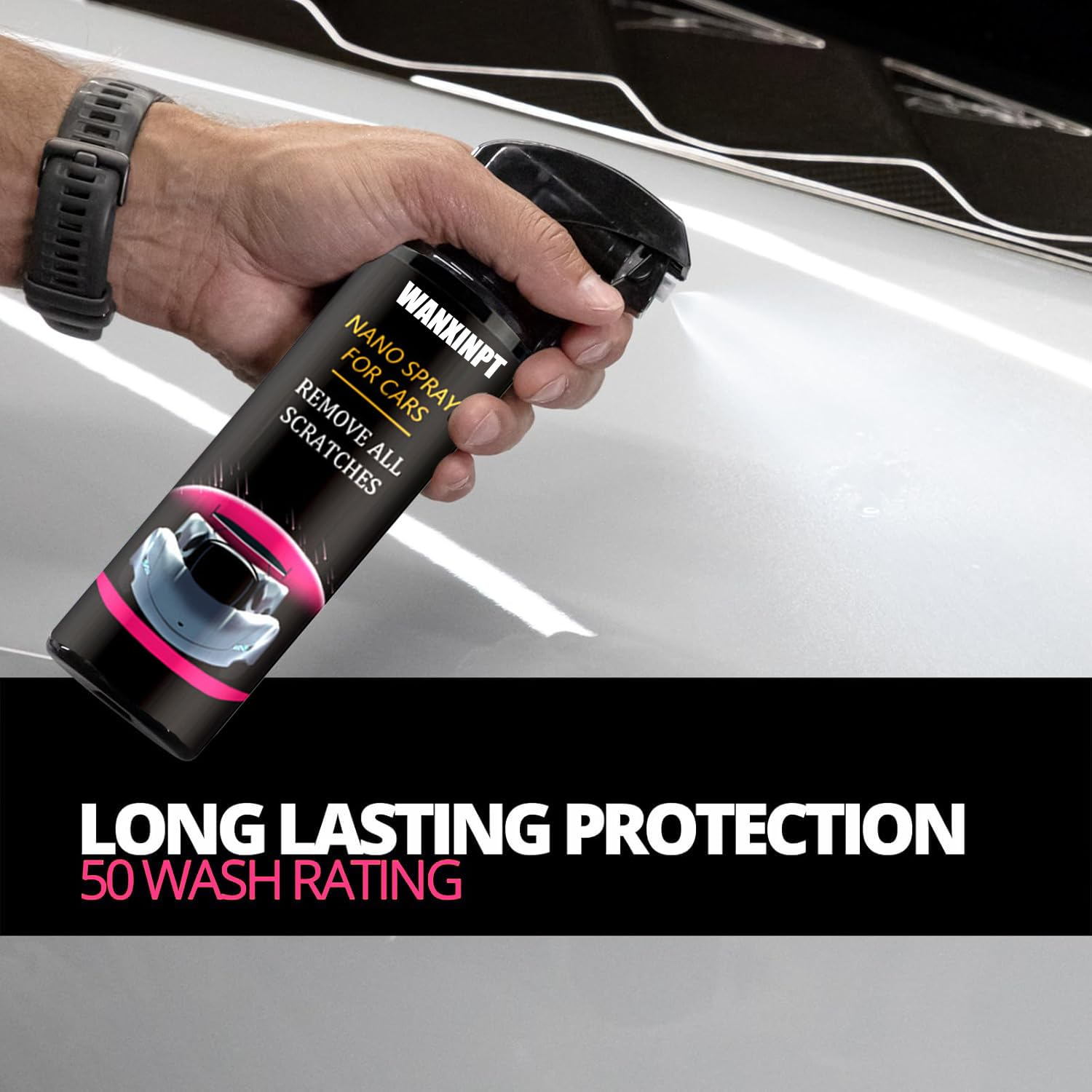 WANXINPT Platinum Rapid Ceramic Paint Sealant Spray (4 Oz.) - Maximum Gloss & Shine &ndash; Extremely Hydrophobic &ndash; Unmatched Slickness - Ceramic Spray Coating(1Pcs) image number 2