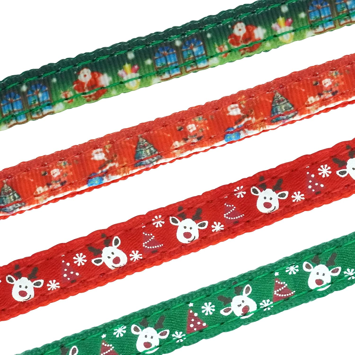 Christmas Cat Collar,2 Pack Breakaway Cat Collar with Bells,Xmas Red and Green