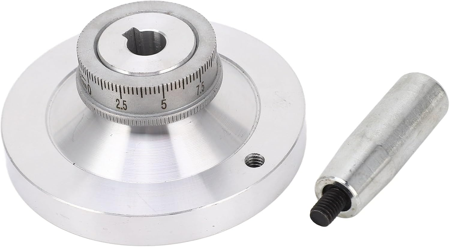 GRCFUMO Lathe Handwheel, 80Mm Aluminum Alloy Hand Wheel with Crank Handle, round Hand Wheel for 7X12 7X14 0618 CJ18A Mini Lathes image number 2