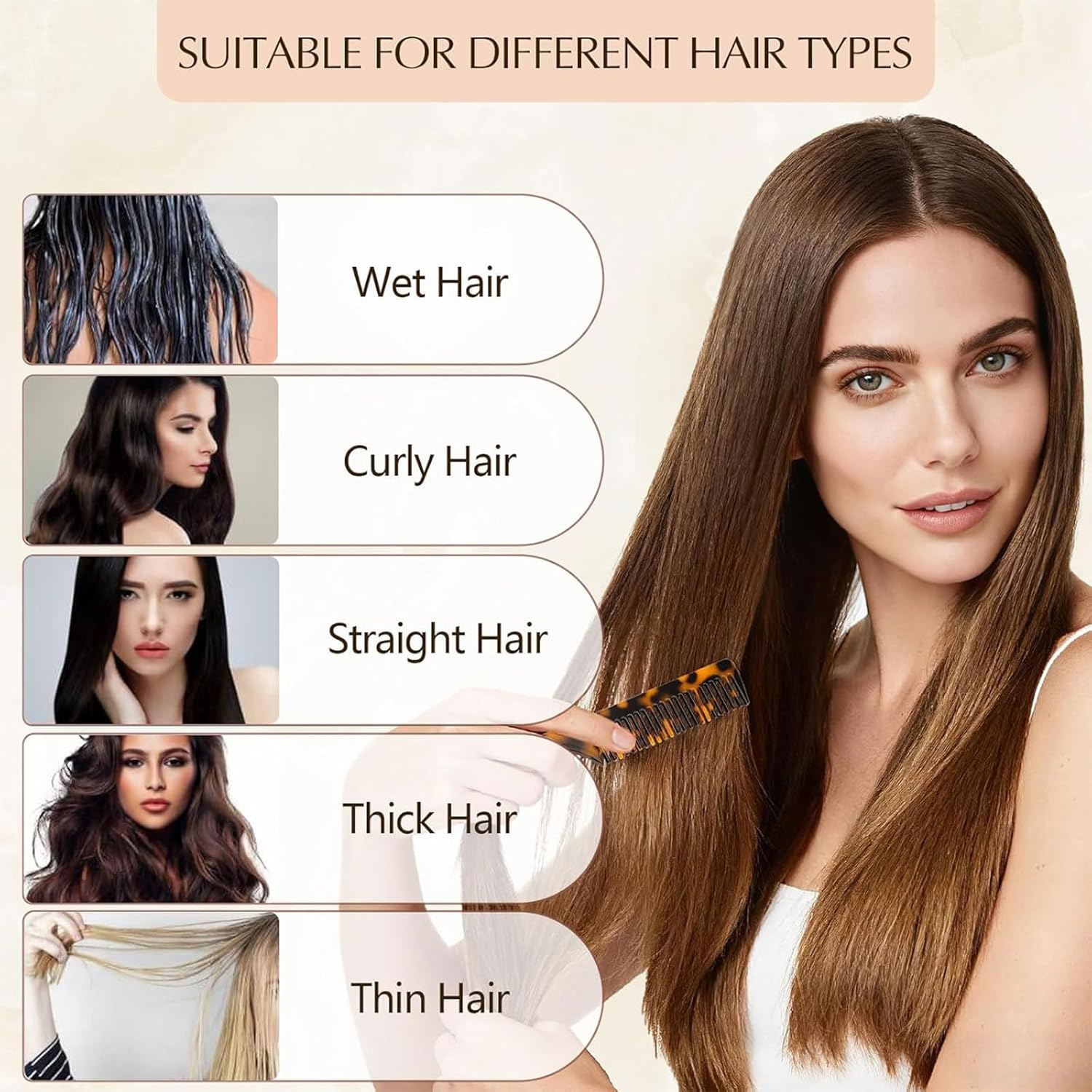 Muorruo 2-Pack Tail Combs for Women, Fine-Tooth Hair Comb for Parting and Teasing, Hair Styling Tools for Braiding, Eco-Friendly Comb Made from Recycled Cellulose Acetate image number 2