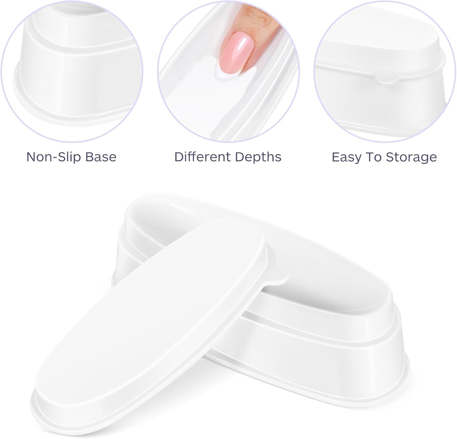 DOITOOL 3Pcs Nail Dip Powder Trays Set Plastic French Tip Nail Dipping Boxes for Manicure image number 1