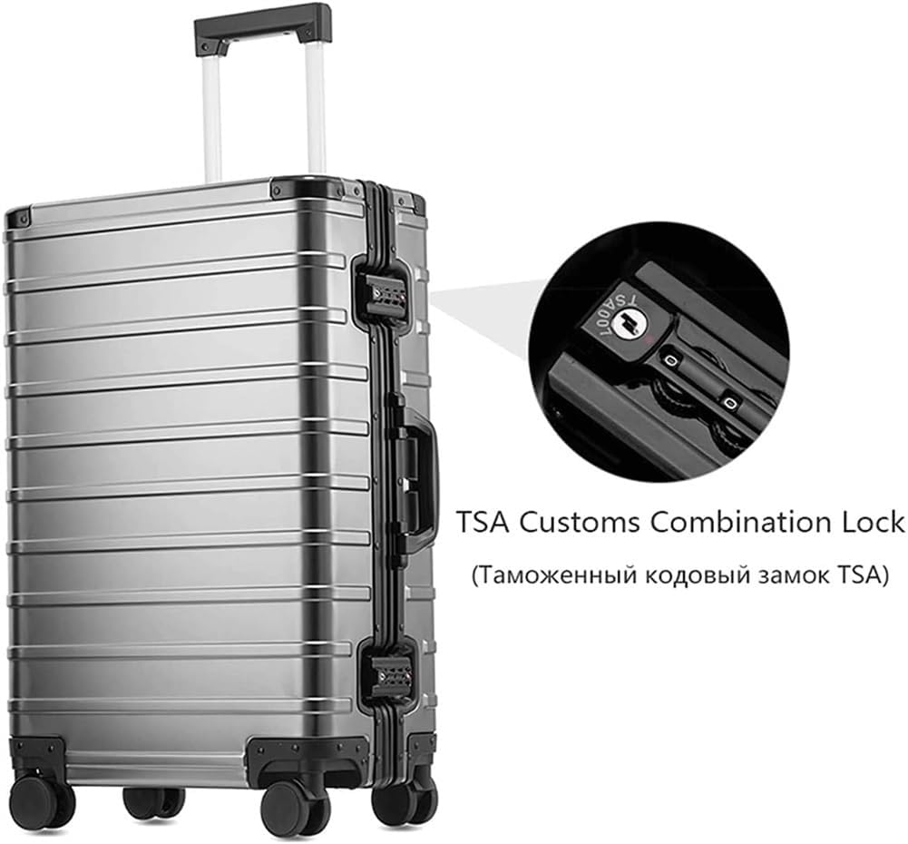 BIRJXVTO Carry-On Suitcase Luggage Suitcases with Wheels Aluminum Magnesium Alloy Carry on Luggage Large Capacity Suitcase Carry-On Suitcases Carry on Luggages image number 4