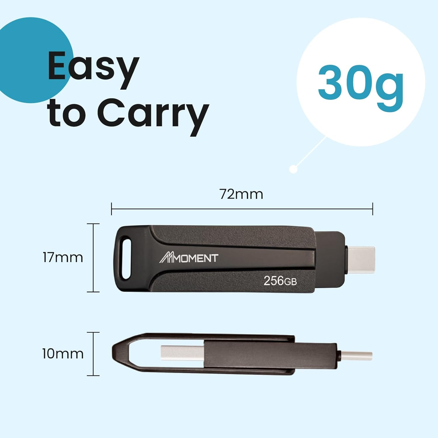 MMOMENT 256GB USB C Flash Drive, Support Type-C Type-A Port, USB-C Memory Stick, 2In1 OTG Flash Drive for Android, Iphone-15-16, USB Flash Drive, Read Speed up to 150Mb/S image number 6