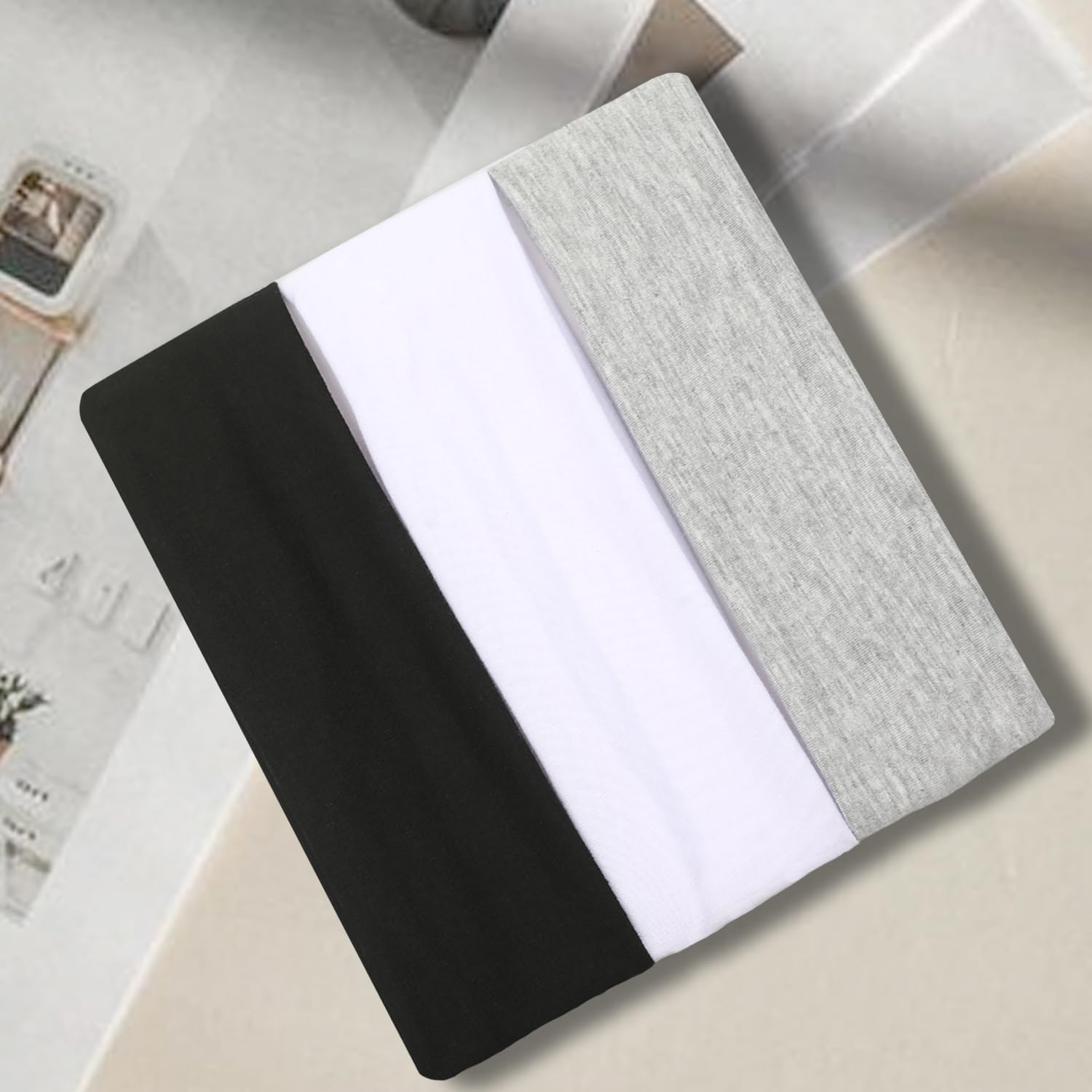 IVARYSS Workout Headbands for Women Non Slip, Premium Stretchy Soft Fabric Head Bands for Women'S Hair, Wear for Yoga, Running, Sport, 6 Pack image number 2