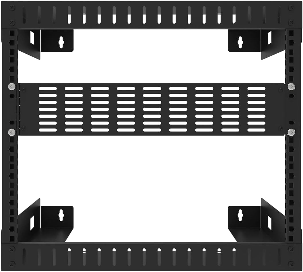 Jingchengmei 2U Hinged Blank Panel - Slot Vented Server Rack Panel for 19-Inch Network Cabinet or Server Rack Enclosure Black (2UVBPHN, Black) image number 2