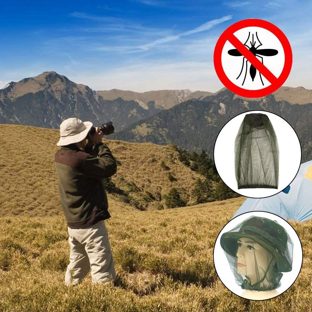 2 PACK Mosquito Repellent Mesh Head Net, T Tersely Face Netting Mask for Bugs, Gnats, No See Ums and Other Insects, Protection for Any Outdoor Lover- with Two Free Carry Bags image number 2