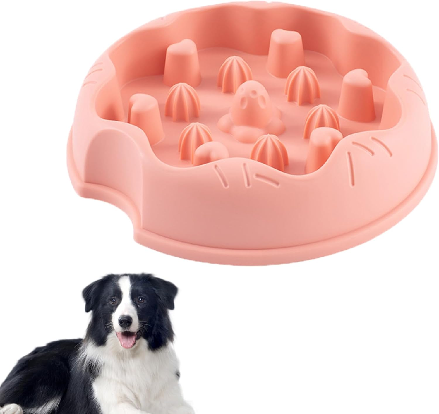 Cat Slow Feeder Bowl | Slow Eating Pet Bowl Dogs and Cats Bowl | Slow Feeder Bowl Healthy Eating Diet Cat Puzzle Feeder for Small, Medium and Large Pets Helves - Blue image number 4