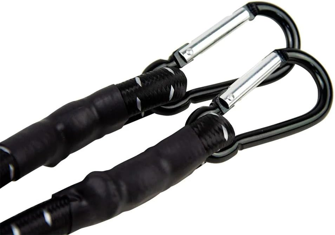 Monkey Grip Heavy Duty Octopus Strap with Carabiner Hooks, Black/White, 12 Mm Thickness X 30 Inch Length image number 3