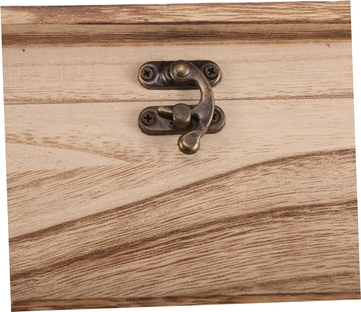 Wooden Book Storage Box with Hinged Lid Large Organizer for Jewelry Keepsakes and Memorabilia Vintage Style Decorative Container for Home Use image number 4