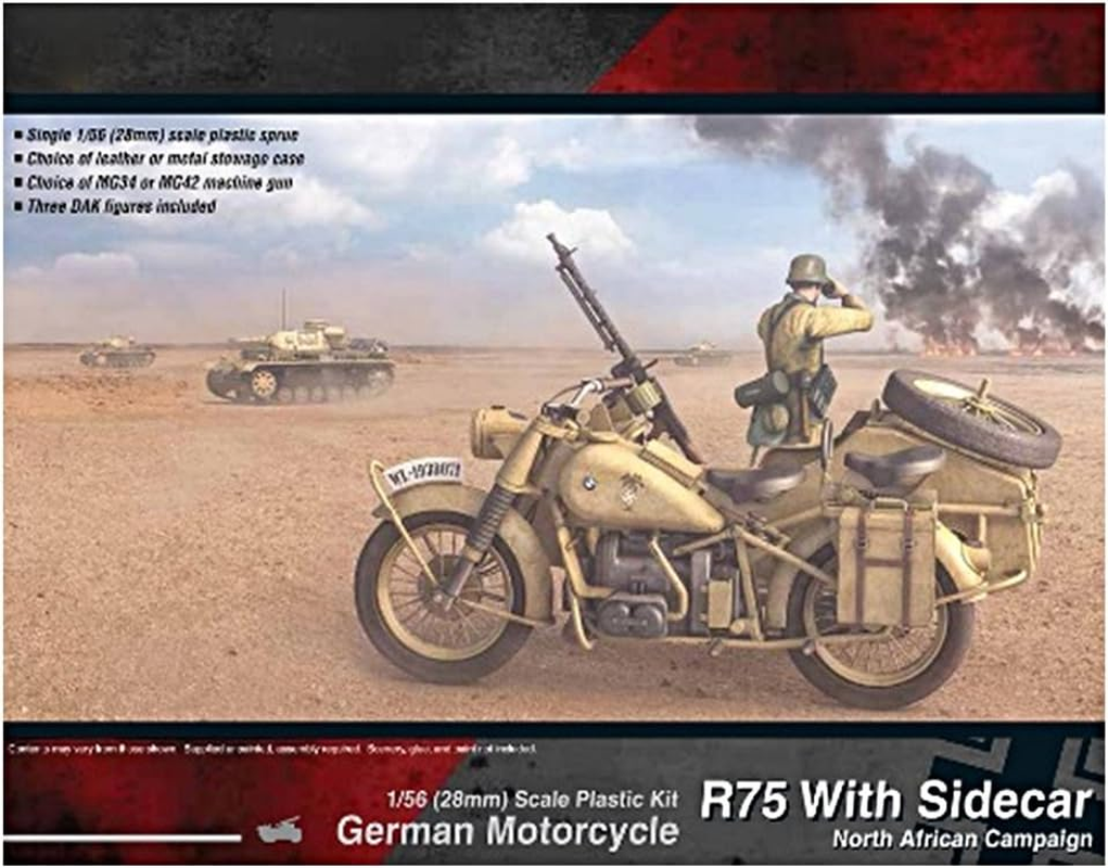 German Motorcycle R75 with Sidecar (DAK) (1:56Th Scale / 28Mm) image number 5
