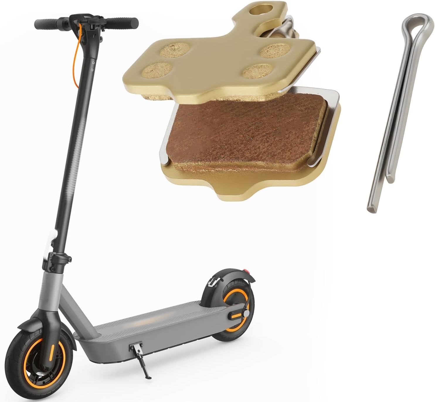 2 Pairs Electric Scooters Metallic Brake Pads 17X30Mm Compatible with Nutt image number 4