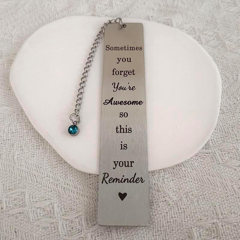 Christmas Birthday Gifts Bookmarks Inspirational Gift Bookmark for Women Men Sometimes You Forget You'Re Awesome Gift Book Marks for Book Lovers Coworker Gifts for Bookworm image number 2