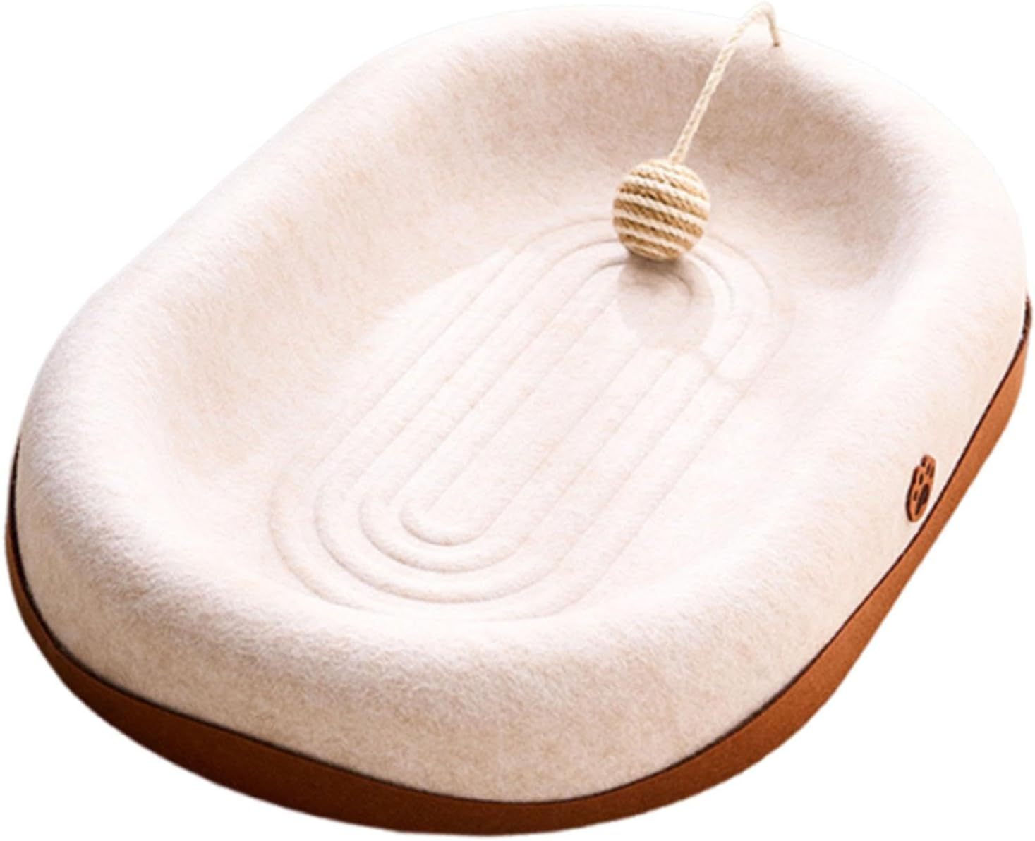 ＡＷＨＡＯ Indoor Cat Scratcher Bed with Dangling Ball, Breathable and Space Efficient, Black Round