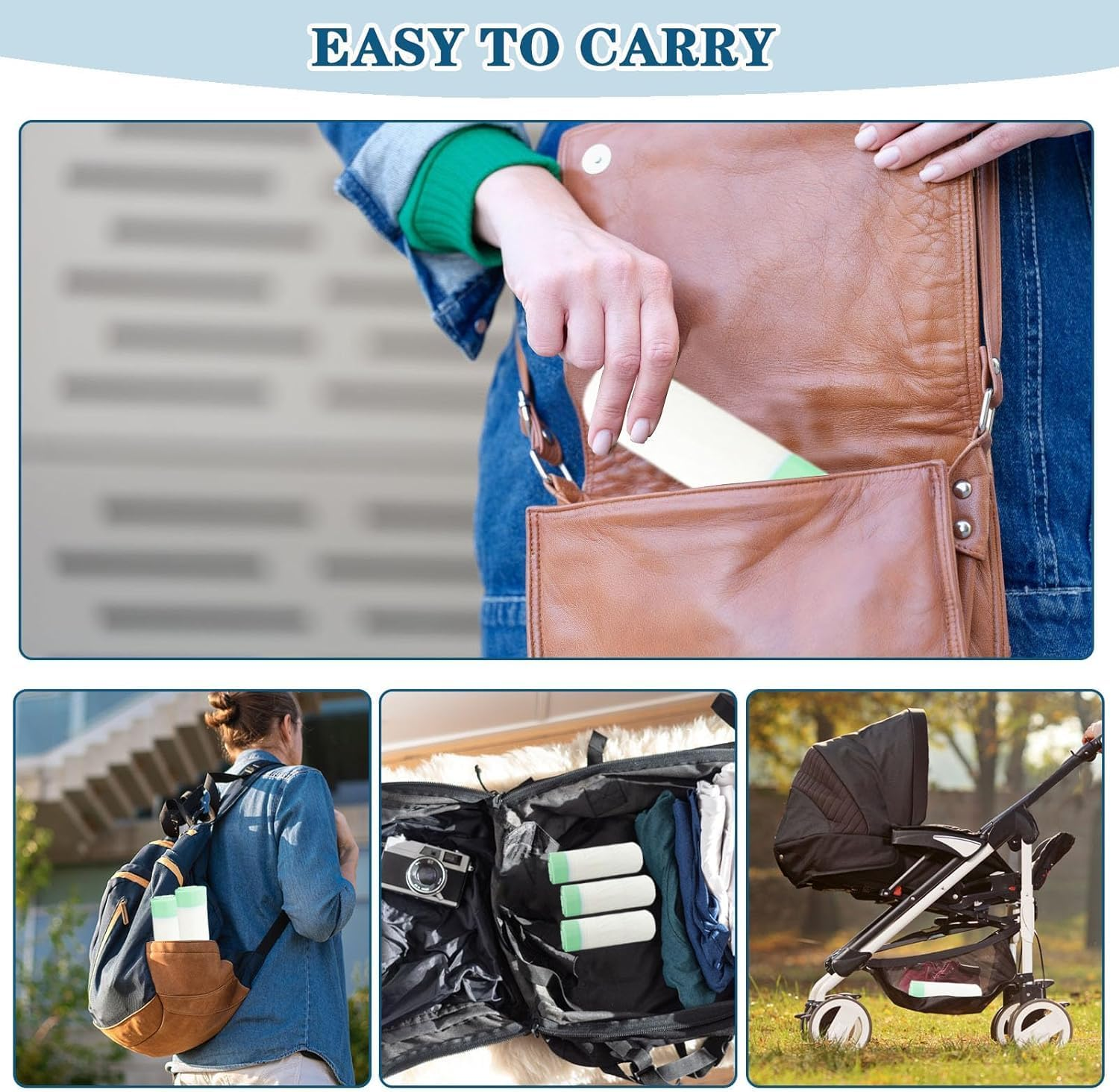 300 PCS Portable Potty Chair Liners with Drawstring,Disposable Training Toilet Seat Potty Bags for Kids Toddler Pet Outdoors 44 X 24Cm Toilet Seat Cleaning Bag (Black, 300PC) - Clear image number 4