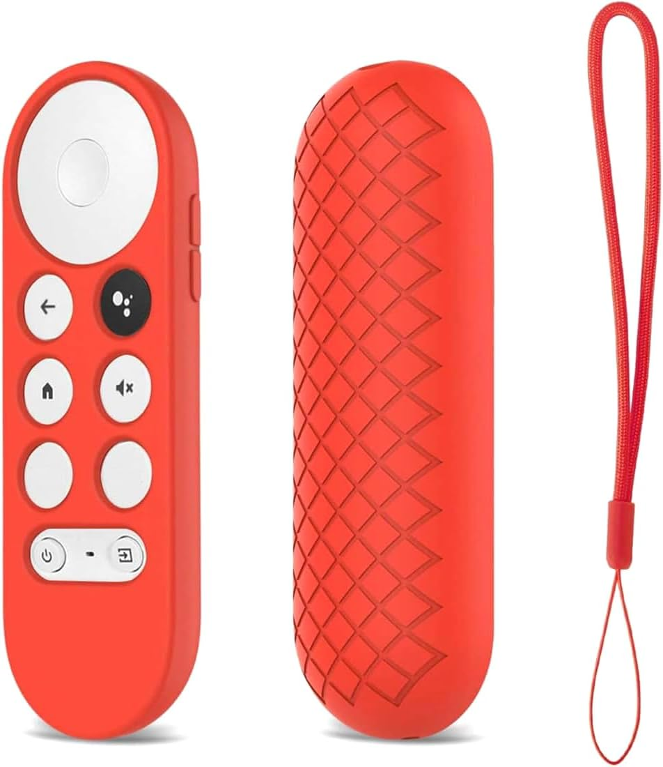 USTIYA Case for Google TV Chromecast 2020 Remote Control Case Smart Shockproof Cover Accessories (Red)