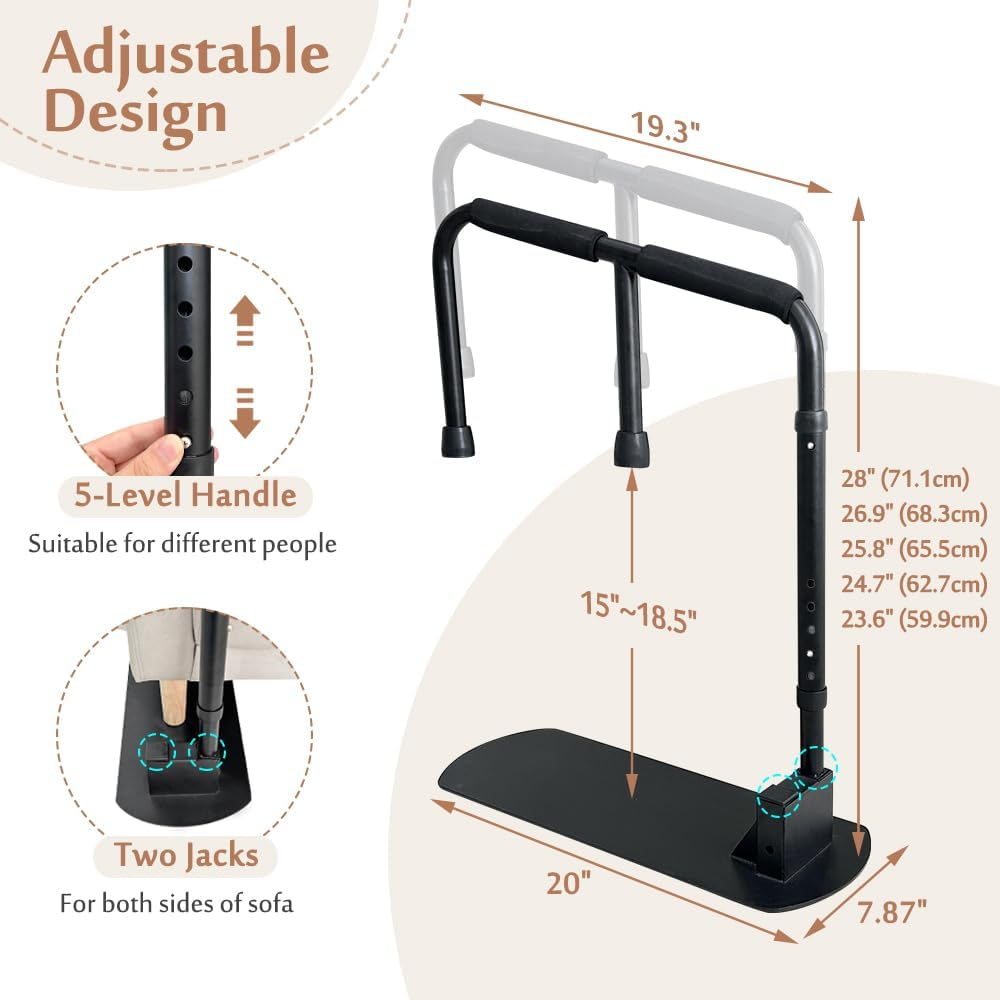 Mybow Couch Cane, Stand up Assist Bar, Chair Lift Assistance Device for Seniors Elderly Sit to Stand, Couch Standing Rail Grab Bar, Daily Living Mobility Aid for Disabled Handicap image number 1
