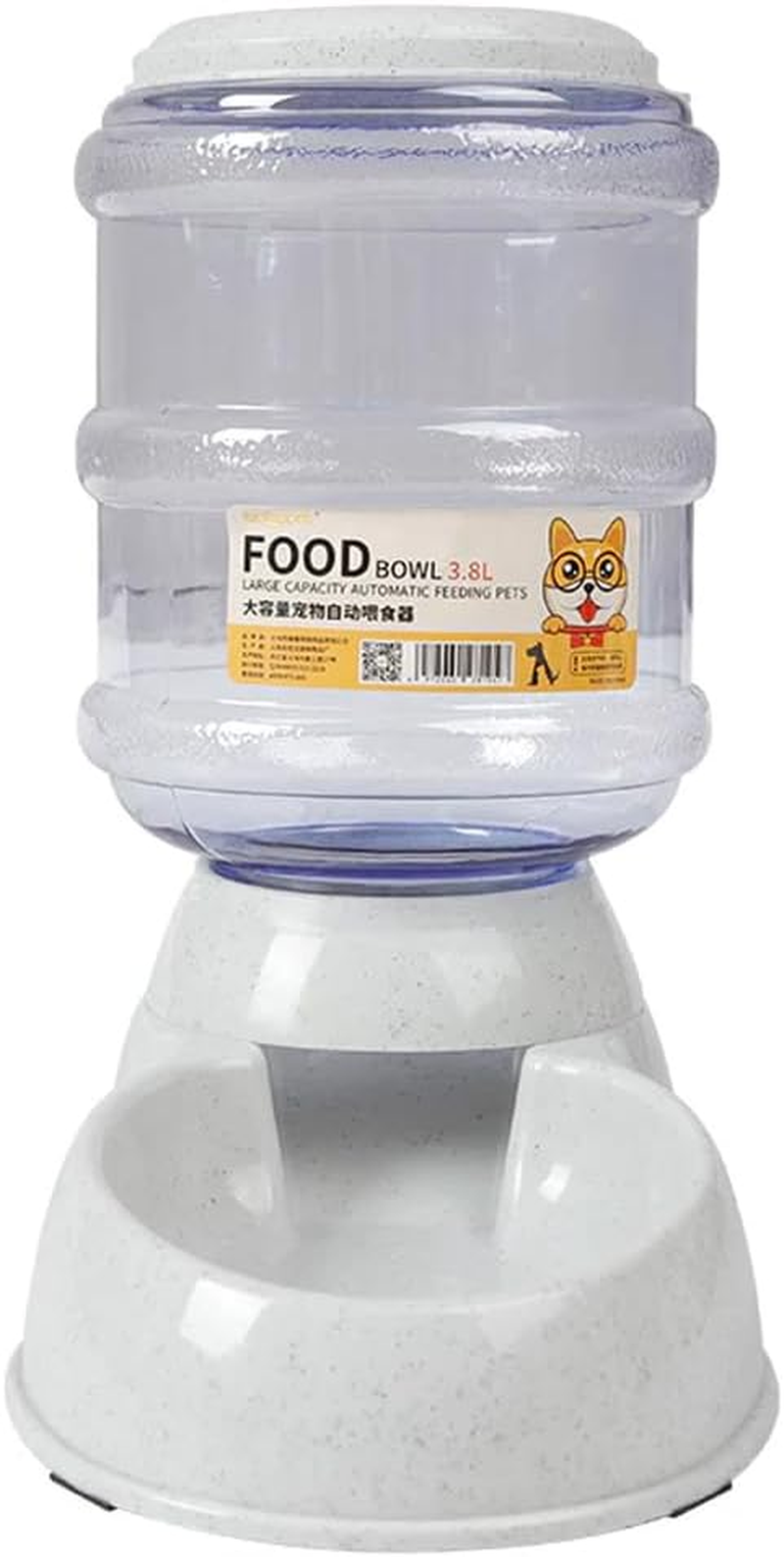 AIMALL Automatic 3.8L Water Feeder Food Pet Dog Cat Puppy Dispenser Feeder Bowl Bottle, Anti-Skid, Easy-Clean Design, Food Grade Material, 12.6X6.69X12.4 In