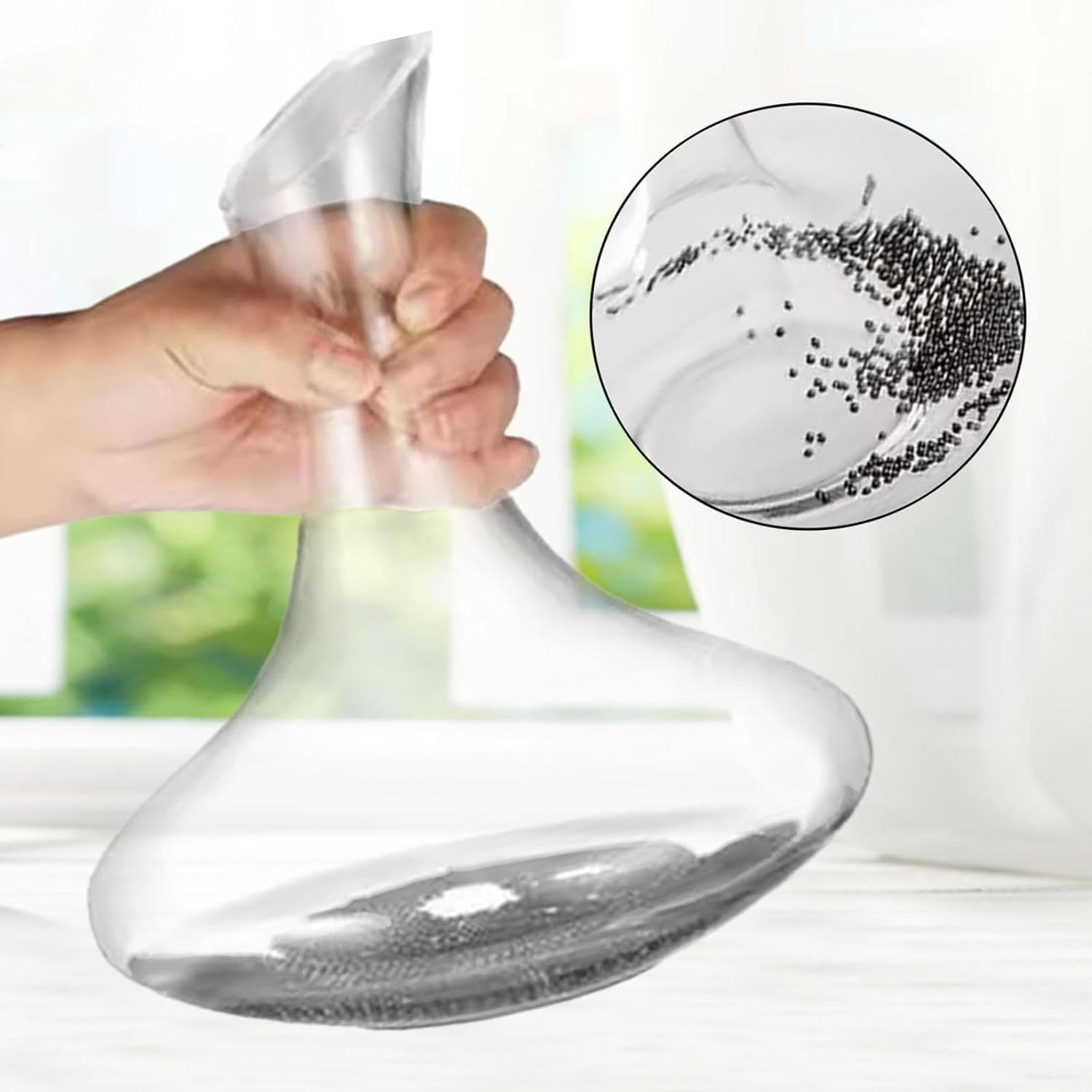 Coehaopike 1000 PCS Decanter Cleaning Beads, 304 Stainless Steel Cleaning Balls for Glassware, Reusable Cleaning Beads for Wine Decanters Water Bottle Carafe and Vase