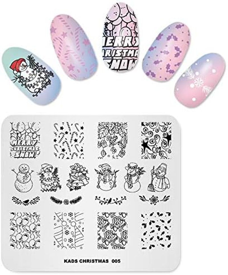 KADS Nail Art Stamp Plate Christmas Stamping Plate Stencil Image Template Colorful Snowflakes (CH013)