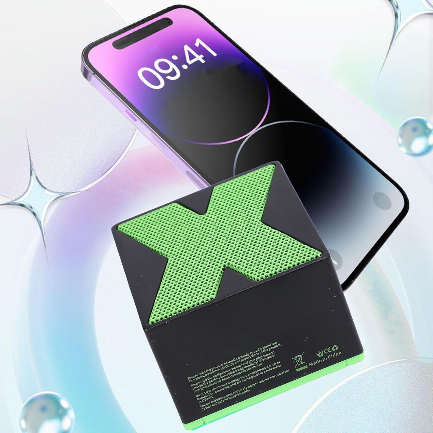 Generic Mini Speaker, Compact Metal ABS Small Speaker for Outdoor (Black) - Purple image number 4