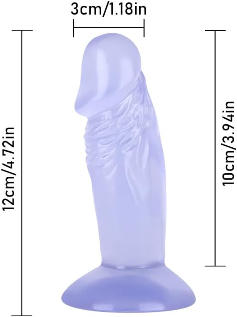 Realistic Dildo for Beginners, Anal Plug Dildos for Women/Men/Gay, Adult Sex Toys for G Spot Stimulator Anal Plug Training Sets (Blue, 4.5") image number 3