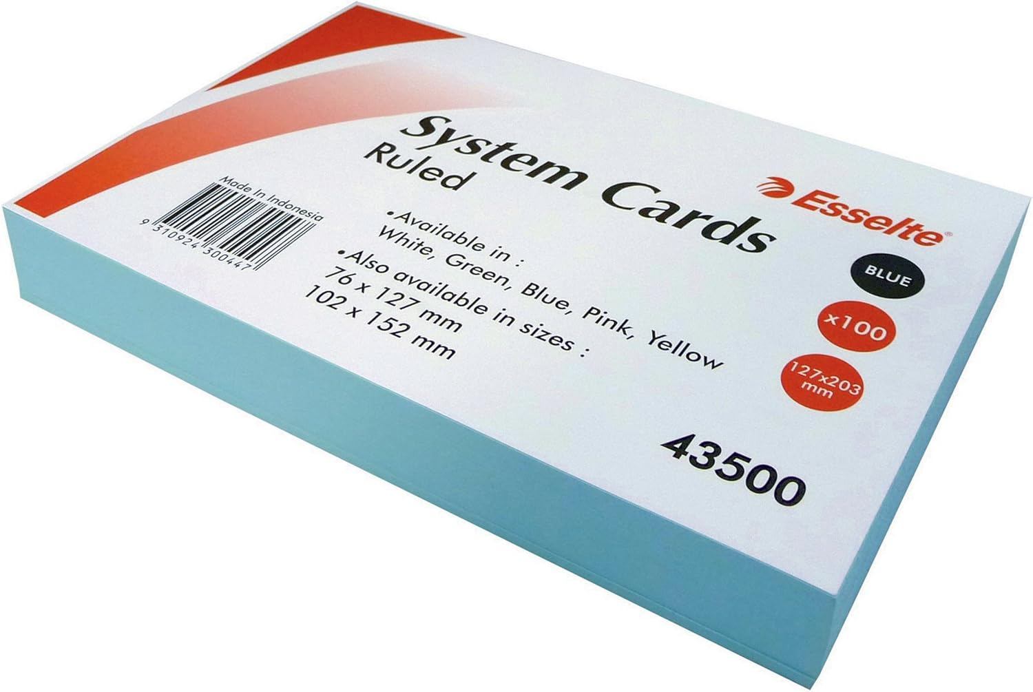 Esselte System Cards 127X76Mm (5X3) Assorted Pack 5