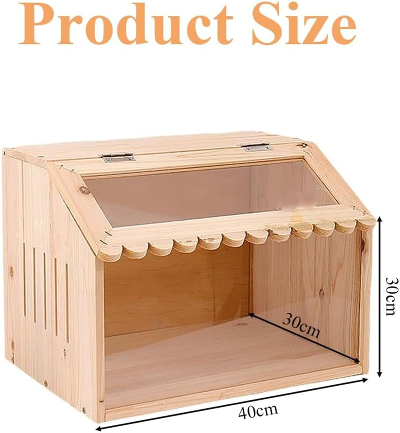 Wooden Brooder Box, Chicken Cage, Indoor Hamster Breeding Box, Brooder Supplies, Peep Shed Clear Window for Baby Chicks, Ducks, Quail Birds（40 * 30 * 30Cm） image number 1