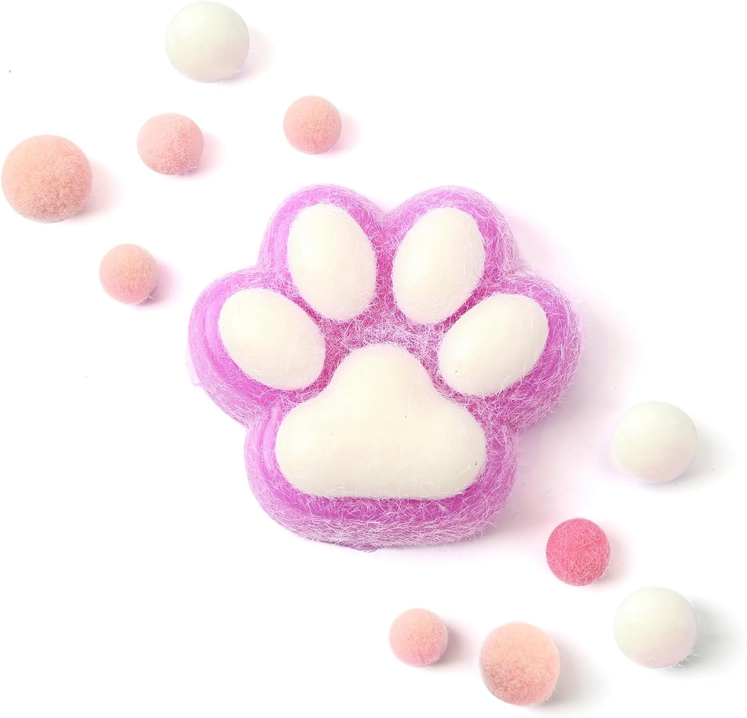 Taba Squishy Cat Paw Squeeze Toys for Kids, Kawaii Squishy Fidget Toys, Cute Things for Teen Girls and Boys, Cat Themed Teenage Girl Gifts Trendy Stuff (Purple Plush Cat Paws) image number 1