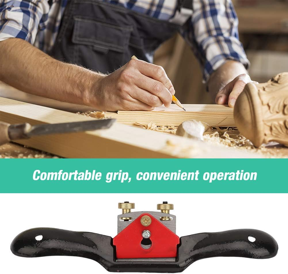 10 Inch Woodworking Plane Spokeshave, Steel Hand Trimming Tool with Double Screw Thickness Adjustment, for Curved and Irregular Wood Surfaces, for Woodworking Enthusiasts And image number 1