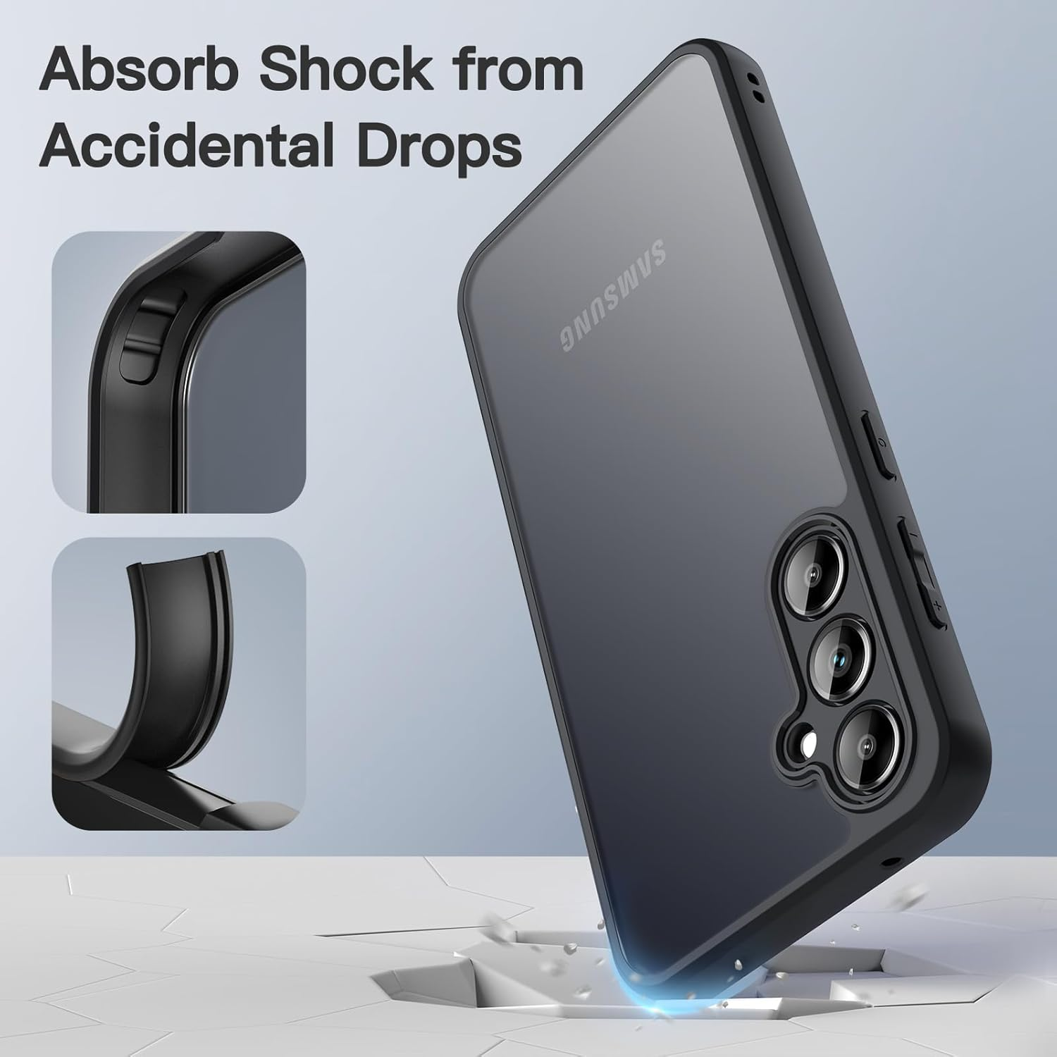 Jetech Matte Case for Samsung Galaxy S23 FE 6.4-Inch with Upgraded Camera Protection, Translucent Frosted Matte Back Shockproof Protective Phone Cover (Black) image number 3