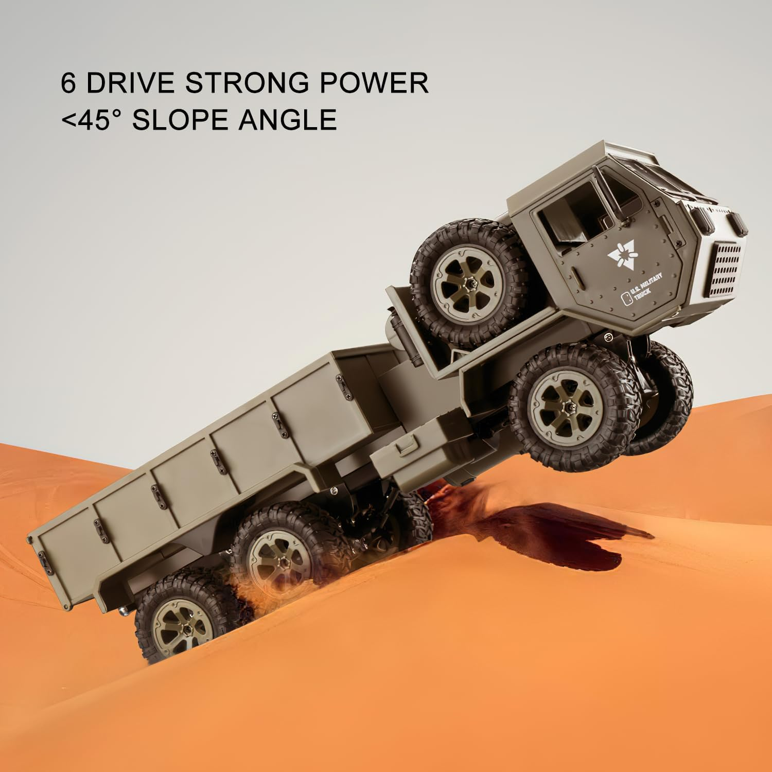 RC Military Truck 6X6 off Road Military Armored Vehicle Heavy Expanded Mobility Tactical Truck 1/12 Remote Control Crawler Military Transport Truck 6WD All Terrain Vehicle Electric Toys Hobby image number 5