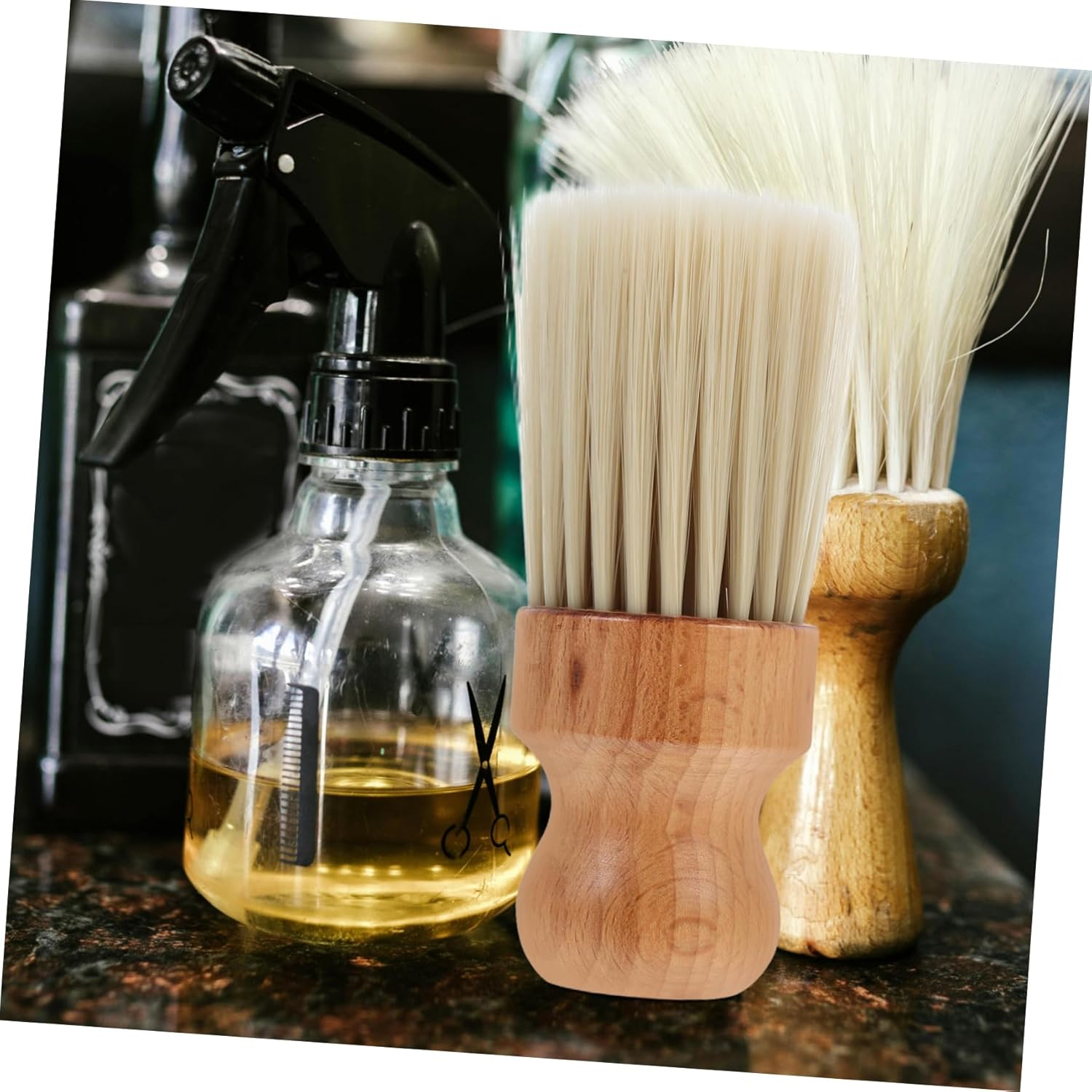 Outanaya Beech round Hair Brush Professional Barber Hair Cleaning Brush for Travel Smoothing Detangling image number 5