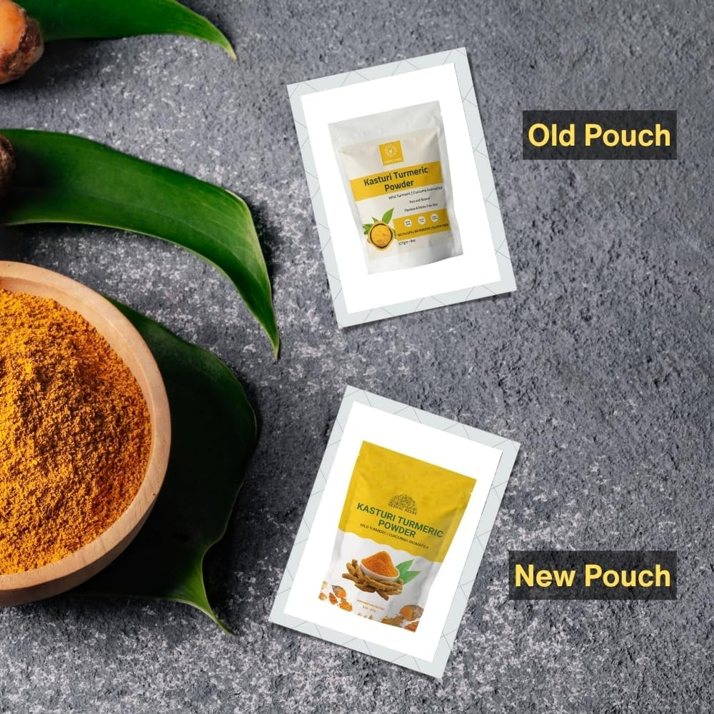 Kasthuri Manjal Powder for Skin and Face Care| Wild Turmeric Powder | Curcuma Aromatica | Helps in Glowing Skin Acne and Radiant Skin (277G) image number 3