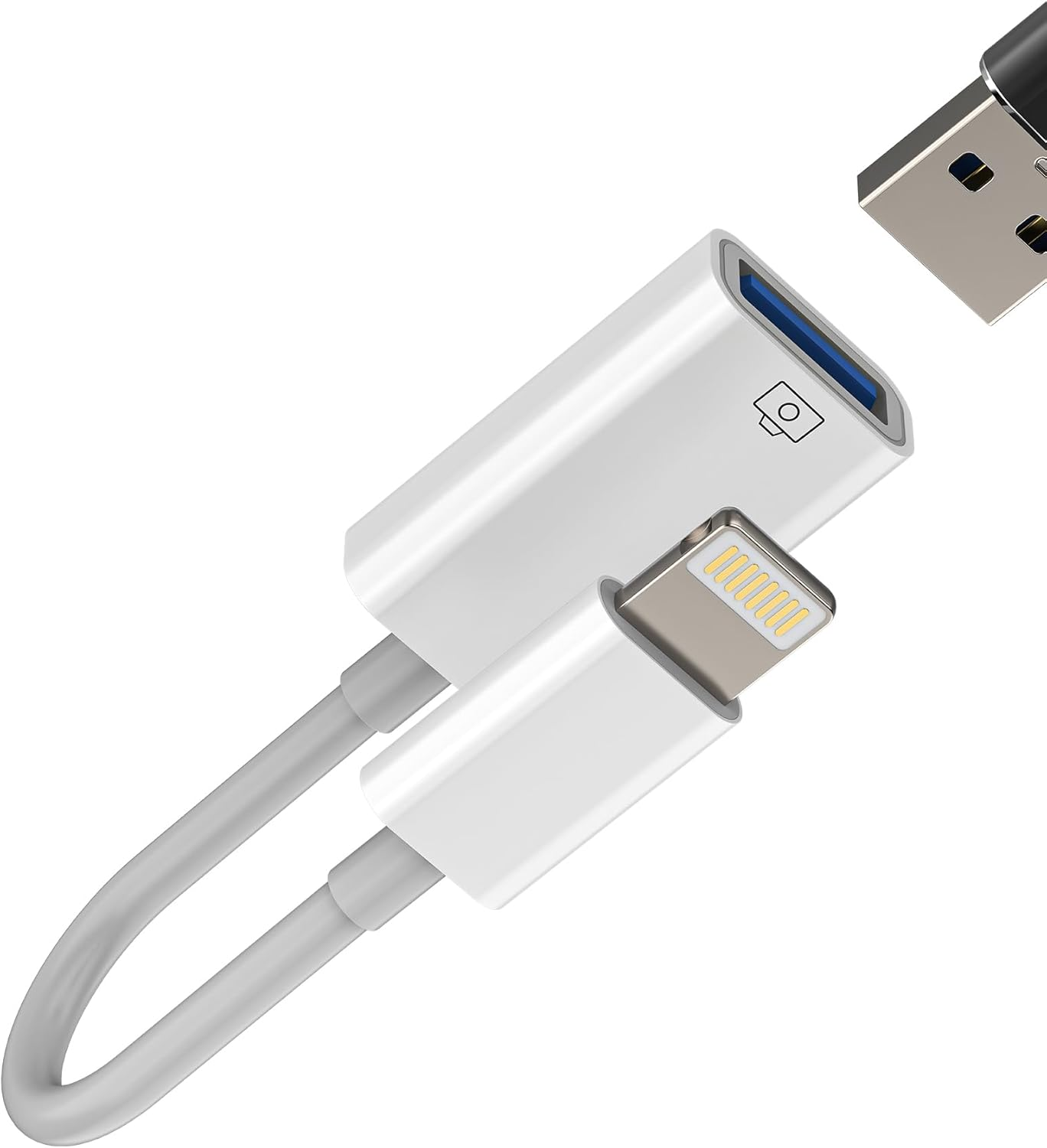 WASRUYI Lightning to USB Adapter OTG 3.0 Cable for Iphone 14/13, Data Transfer, Accessory for Ipad, USB-A Card Reader, Digital Camera, Memory Stick, Keyboard, Mouse Adaptor Dongle image number 3