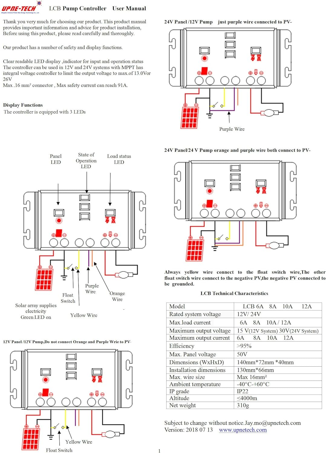 Solar Pump Controller; LCB 14Amp .DC Pump Controller;Linear Current Boosters Used in Solar Direct Pumping Applications;Compatible Models: 12V or 24 VDC Pumps; Input Voltage: 16-50 DC Volts PV Array image number 1